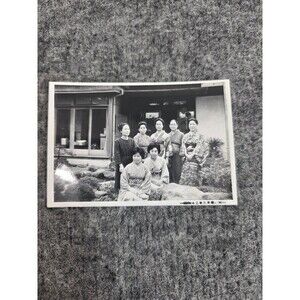 Vintage Japanese Black & White Photo Group Women in Kimono 42-5